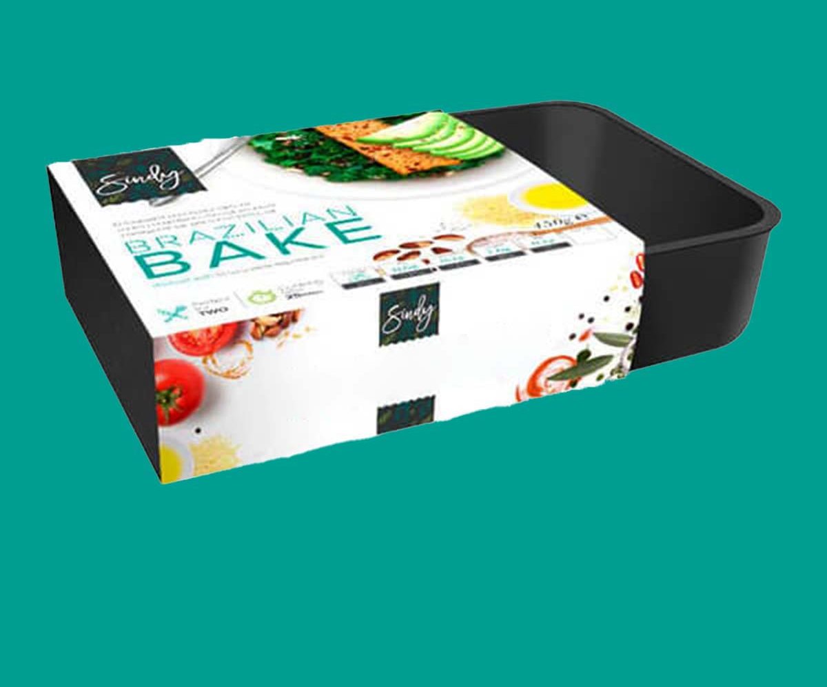 Ready-meal tray finished with a bold printed board sleeve