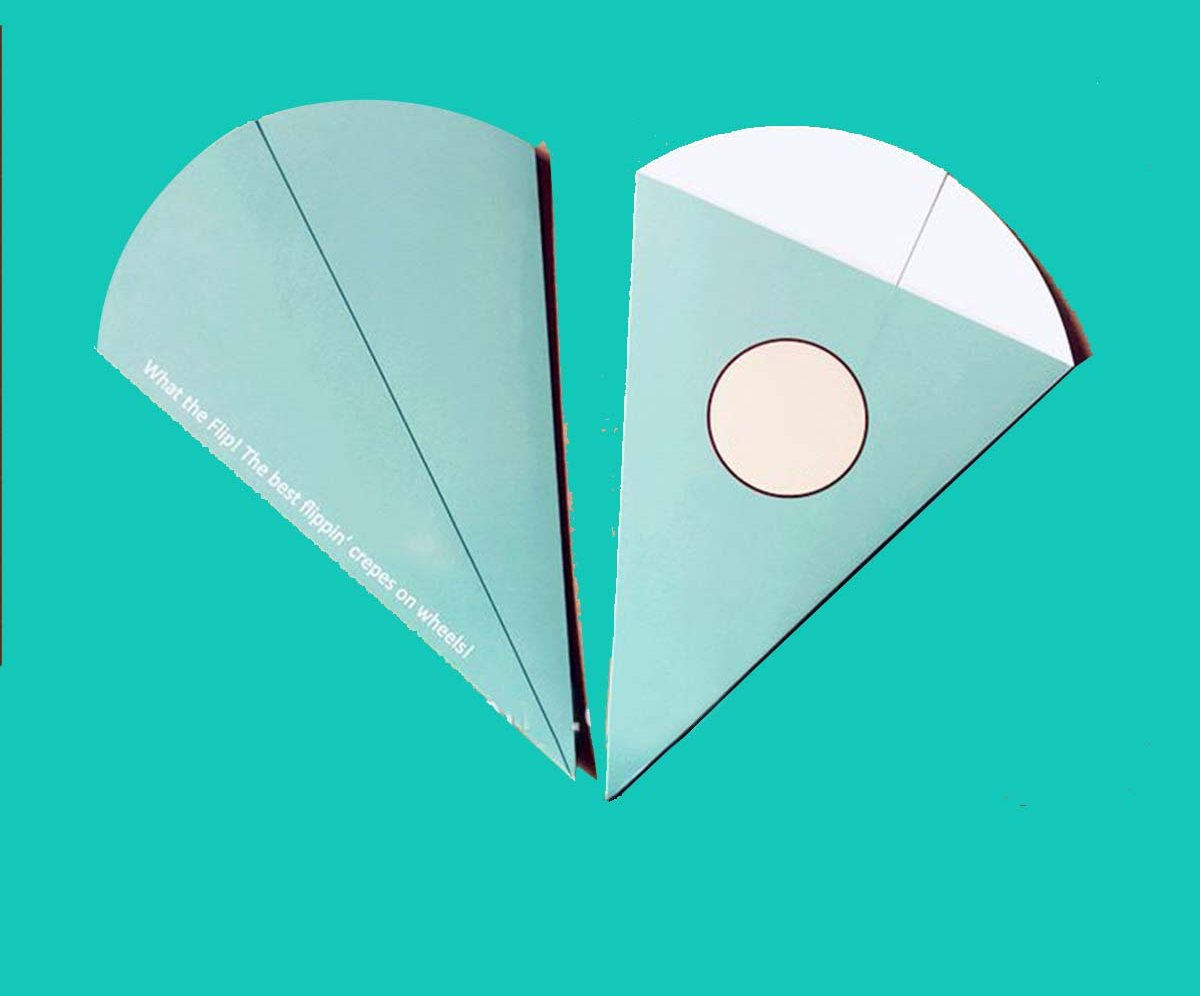 Paper cone sleeve blanks laid flat to show the die-cut shape