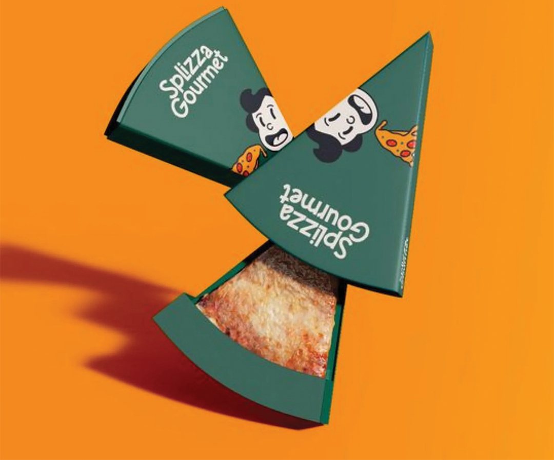 Green printed wedge holders stacked on an orange backdrop